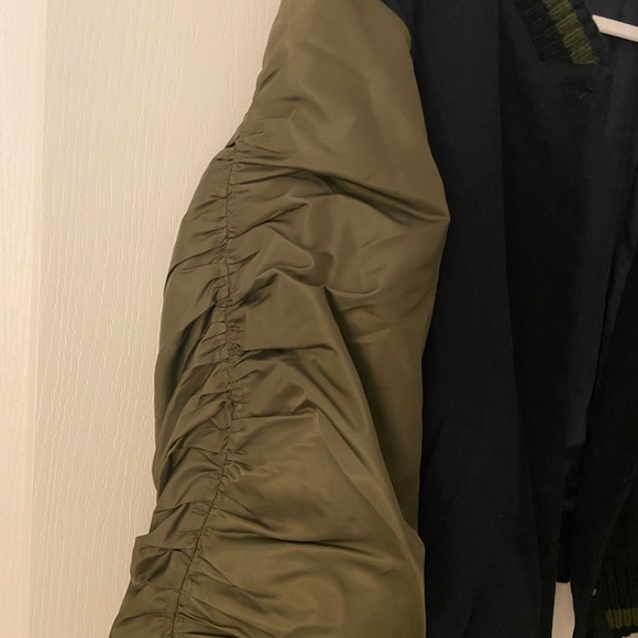 Navy and Olive Varsity Jacket - Picture 3 of 3